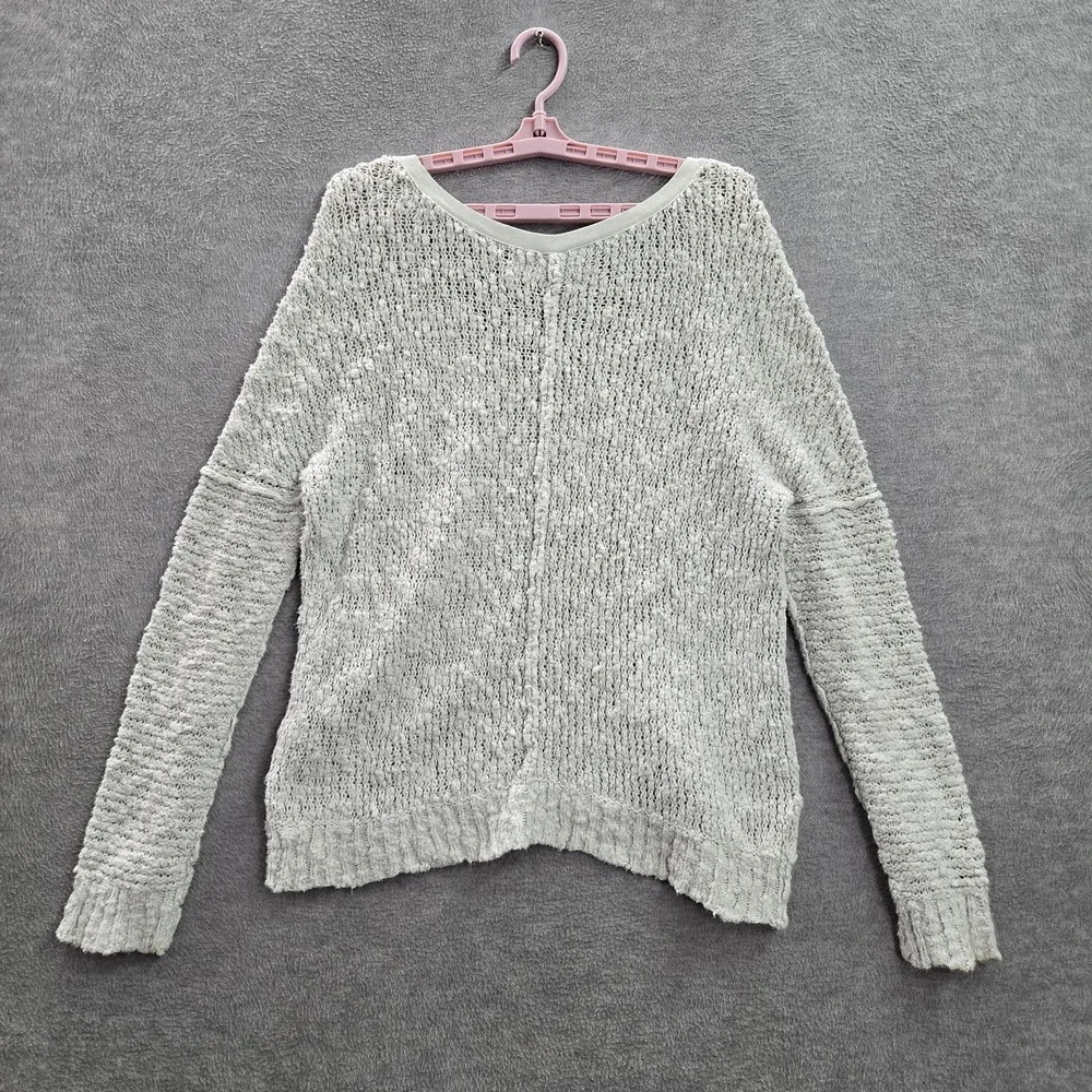 Free People Women Sweatshirt S Songbird Long‎ Sleeve Cotton Acrylic Nylon